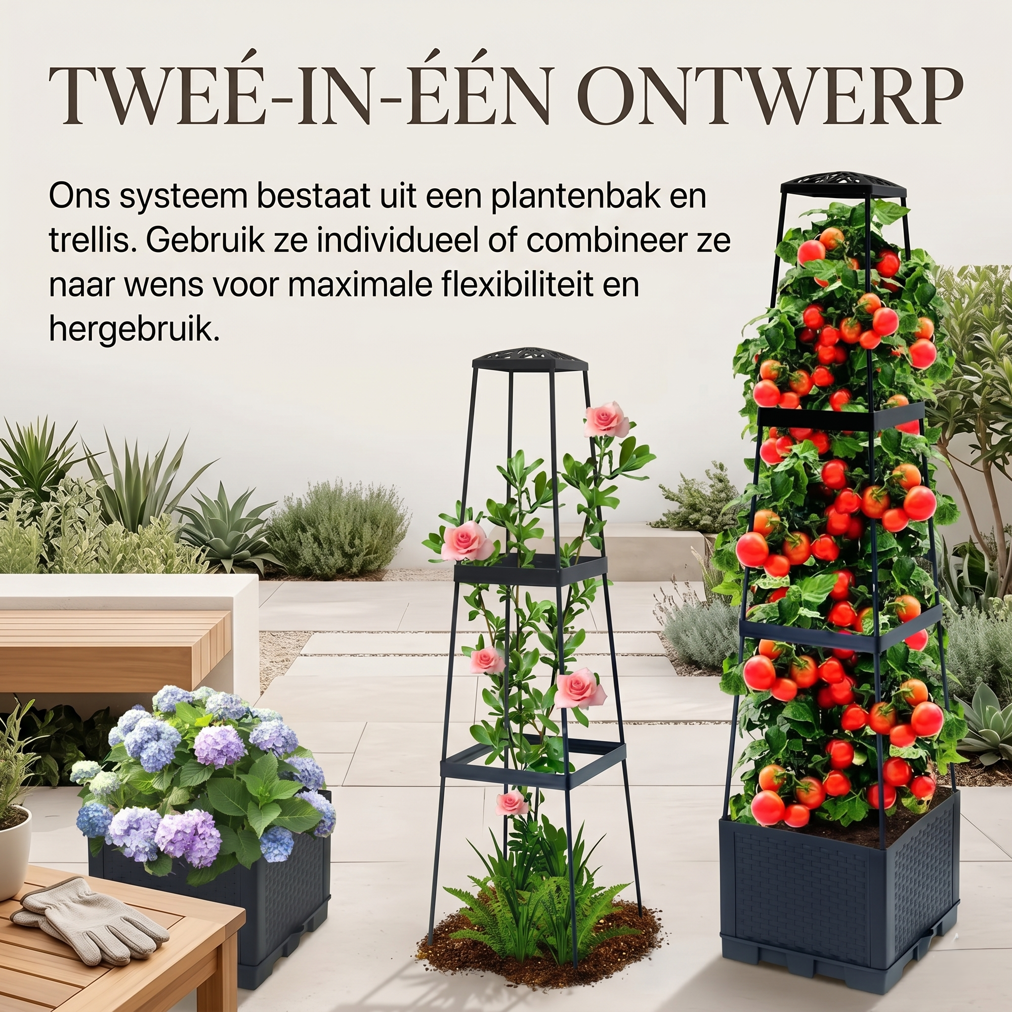 Verdanta™ Self-Watering Plantenbak met Klimrek
